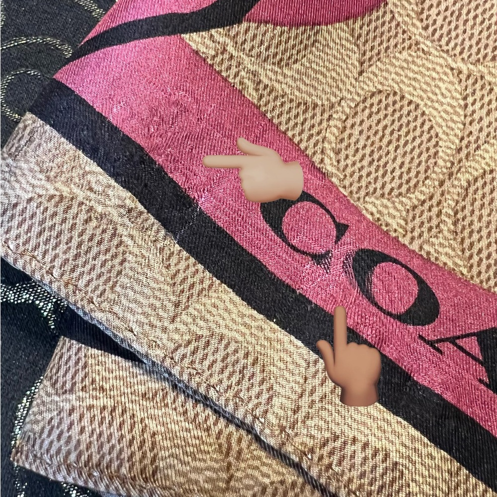 Coach Safiano Brown & Pink Bow Micro Mini Crossbody w/Silk Scarf (2pcs) - Picture 14 of 16